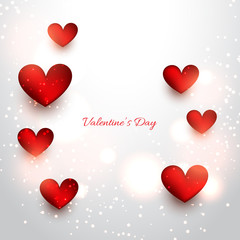 valentine red hearts in attractive background