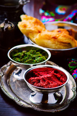 adjika sauce, traditional hot Caucasian sauce.