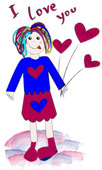 Niña para San Valentín