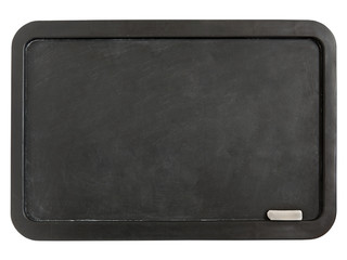 Obraz premium Black plastic whiteboard with chalk isolated on a white backgrou