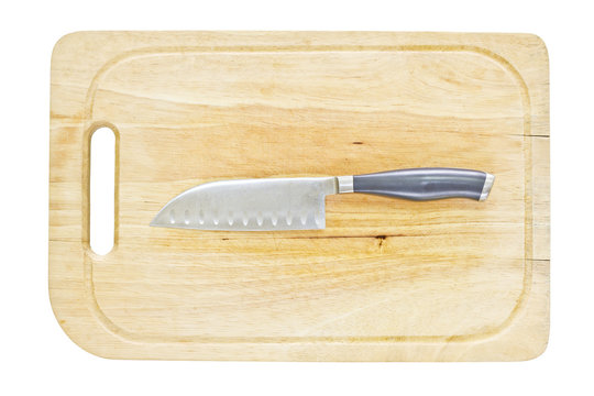 Kitchen Knife On A Chopping Block