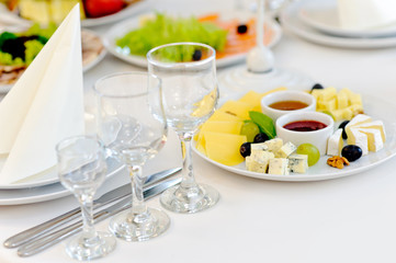 table setting with snacks