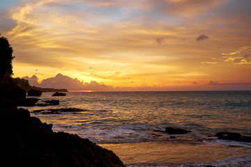 Amazing  beach destination sunrise or sunset with beautiful brea