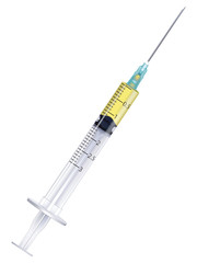 Vaccine in a syringe, isolated. Vector illustration