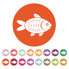 The fish icon. Fish symbol. Flat