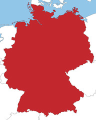 Deutschland in rot