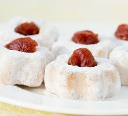 Cookies with cherry jam