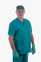 Surgeon with gloves