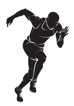 Runner. Vector silhouette, isolated on white