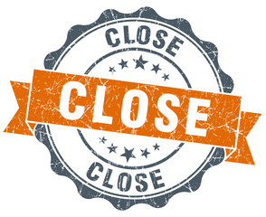 Fototapeta premium close orange vintage seal isolated on white