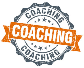 coaching orange vintage seal isolated on white