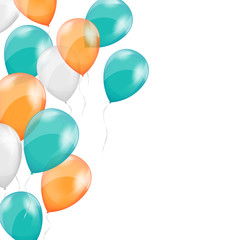 Multicolored inflatable air balls on white background