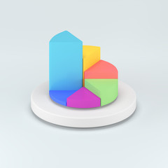 Obraz premium 3d infographics Creative business statistics, financial analysis