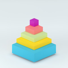 3d render pyramid for infographic or web design