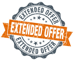 Obraz premium extended offer orange vintage seal isolated on white