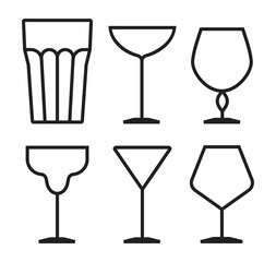 Drink glass icon set