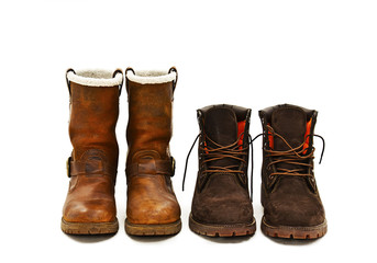 Winter boots. Isolated on white background