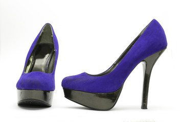 Womens high heels on white background