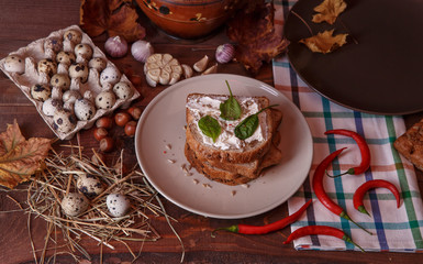 Sandwich with soft cheese