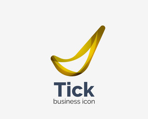 Modern tick abstract wave logo design