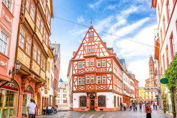 Historisches Mainz Blick auf den Dom - obrazy, fototapety, plakaty