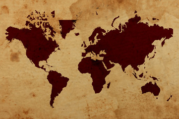 Fototapeta premium World map with old paper background