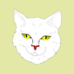 vector illustration of a cat with yellow eyes