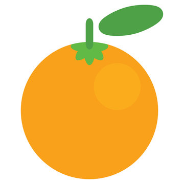 Cartoon vector graphic juicy orange fruit isolated in white back