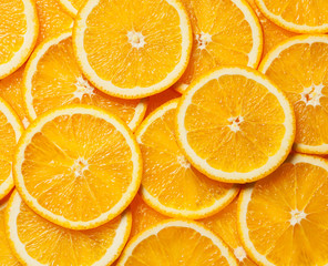 Colorful orange fruit slices