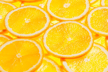 Colorful orange fruit slices