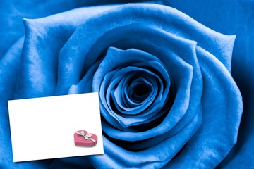 Composite image of close up of blue rose