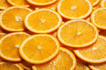 Colorful orange fruit slices