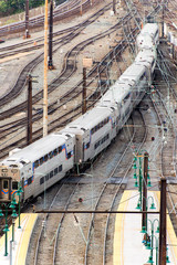 Washington, DC -Trains and overhead cables at Union Station