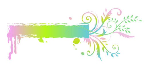 Floral rainbow banner