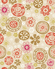 Retro floral seamless background