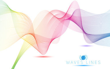 colorful light waves line bright abstract  illustration vector