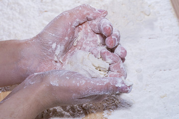 Kneading flour