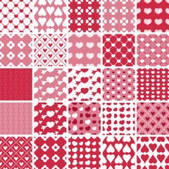 Set of Valentine's Day Seamless Patterns