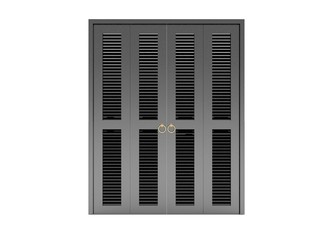 black folding door with grill ,3d