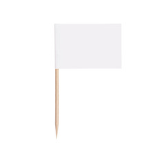 paper white flag.Isolated on white background