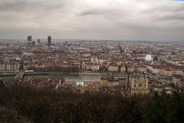 Fototapeta na wymiar lyon aerial panorama
