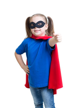 child girl weared superhero costume