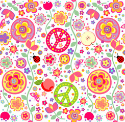 Childish hippie wallpaper