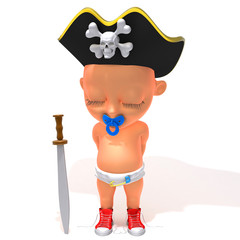 Baby Jake pirate 3d illustration