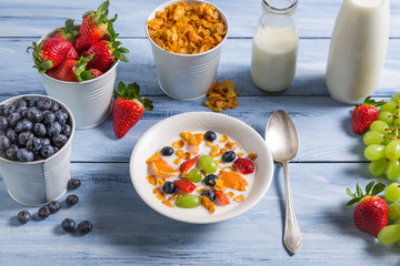 Ingredients for a healthy and tasty breakfast