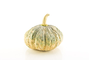 green pumpkin fruit isolated on white background