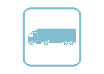 Truck vector icon on white background