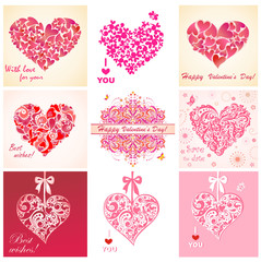 Greeting cards with hearts