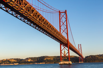 Rail bridge  in Lisbon, Portugal.