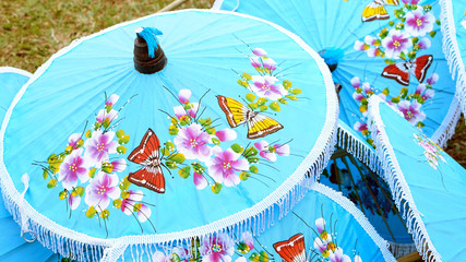 Thailand's handcraft, traditional art making umbrella
